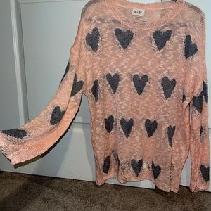 Long sleeve heart sweater